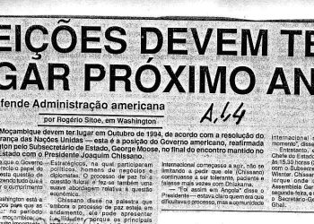 Eleições devem ter lugar próximo ano – 25 de Setembro de 1993