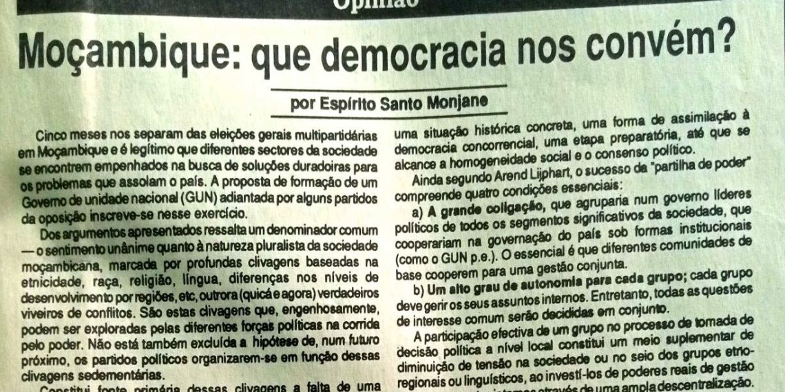 Moçambique: que democracia nos convém? – 01 de Junho de 1994