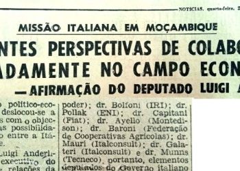 Missão italiana em Moçambique: Excelentes perspectivas de colaboração nomeadamente no campo económico – 22 de Outubro de 1975