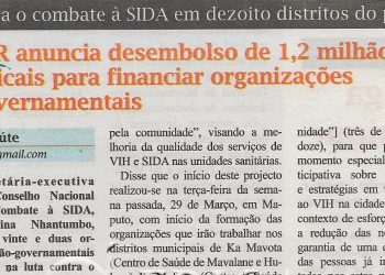 Para o combate à SIDA em dezoito distritos do país: Plano de Emergência do Presidente dos Estados Unidos da América para Auxílio à SIDA – 06 de Abril de 2022