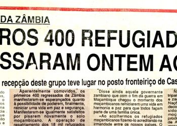 Repatriados da Zâmbia: Primeiros 400 refugiados regressaram ontem ao país – 09 de Julho de 1994