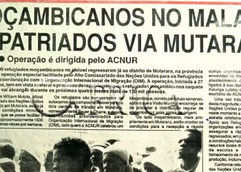 Moçambicanos no Malawi repatriados via Mutarara – 15 de Julho de 1994