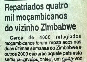 Repatriados quatro mil moçambicanos do vizinho Zimbabwe – 20 de Julho de 1994