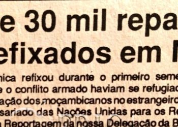 Cerca de 30 mil repatriados foram refixados em Manica – 13 de Agosto de 1994