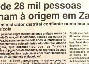 Mais de 28 mil pessoas retornam à origem em Zavala – 16 de Agosto de 1994