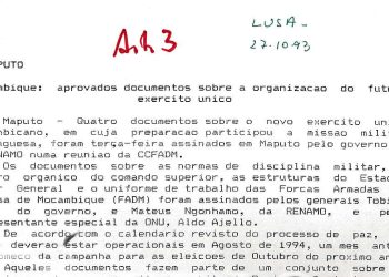 Moçambique: aprovados documentos sobre a organização do futuro exército único – 27 de Outubro de 1993