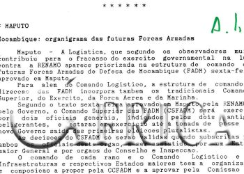 Moçambique: organigrama das futuras Forças Armadas – 13 de Agosto de 1993