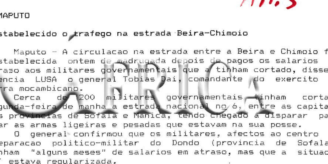 Restabelecido o trafego na estrada Beira-Chimoio – 27 de Outubro de 1993
