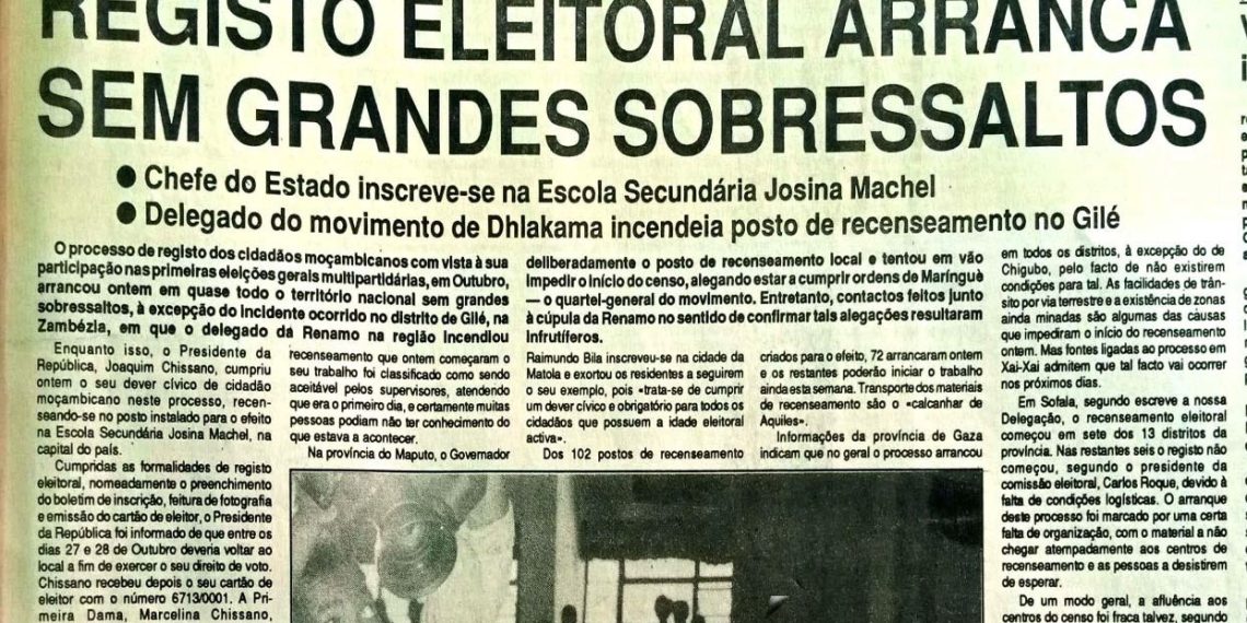 Registo eleitoral arranca sem grandes sobressaltos – 02 de Junho de 1994
