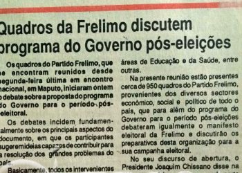 Quadros da Frelimo discutem programa do Governo pós-eleições – 03 de Junho de 1994