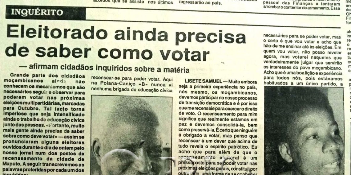 Eleitorado ainda precisa de saber como votar – 03 de Junho de 1994