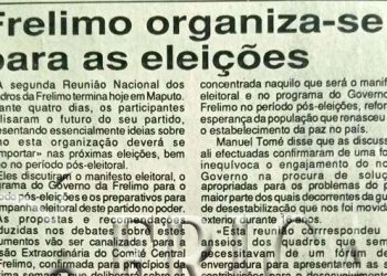 Frelimo organiza-se para as eleições – 03 de Junho de 1994