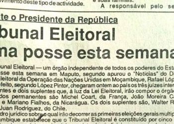 Perante o Presidente da República: Tribunal Eleitoral toma posse esta semana – 06 de Junho de 1994