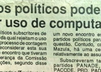 Partidos políticos poderão aceitar uso de computadores – 09 de Junho de 1994
