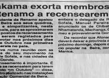 Dhlakama exorta membros da Renamo a recensearem-se – 22 de Junho de 1994
