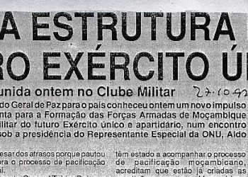 Aprovada estrutura do Estado-Maior General do futuro exército único – 27 de Outubro de 1993