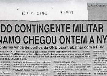 Segundo contingente militar da Renamo chegou ontem a Nyanga – 09 de Outubro de 1993