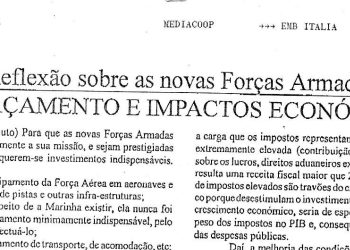 Reflexão sobre as novas Forças Armadas: Orçamento e Impactos Económicos – 27 de Maio 1993