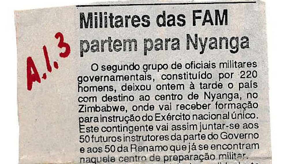 Militares das Força Armadas de Moçambique partem para Nyanga – 31 de Agosto de 1993