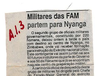 Militares das Força Armadas de Moçambique partem para Nyanga – 31 de Agosto de 1993