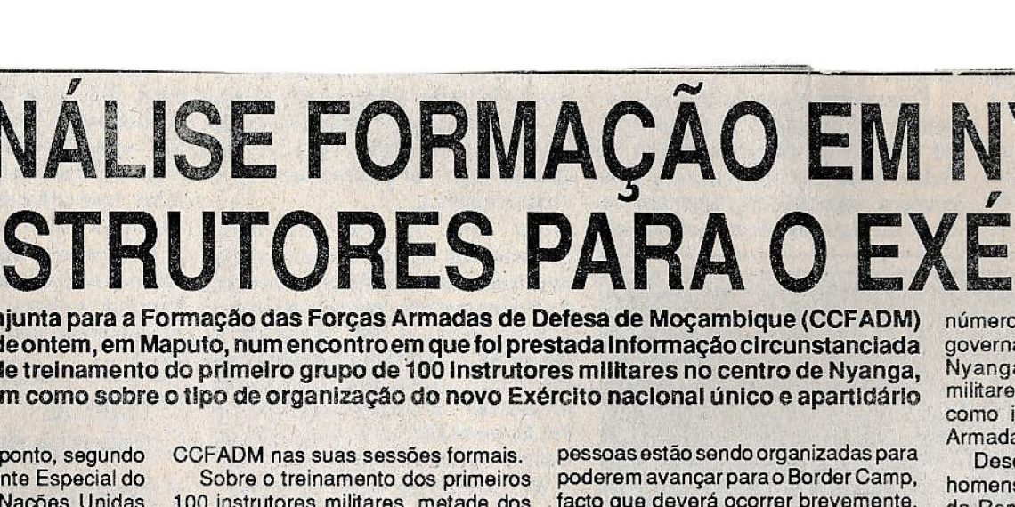 Em análise formação em Nyanga de instrutores para o exército – 23 de Setembro 1993