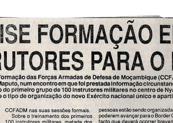 Em análise formação em Nyanga de instrutores para o exército – 23 de Setembro 1993