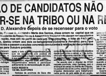 Eleições de candidatos não deve basear-se na tribo ou na região – 28 de Junho de 1994