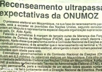 Recenseamento ultrapassa expectativas da ONUMOZ – 29 de Junho de 1994
