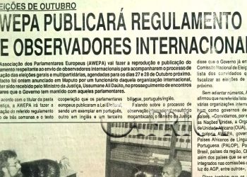 Eleições de Outubro: Associação dos Parlamentares Europeus (AWEPA) publicará regulamento de observadores internacionais – 05 de Julho de 1994