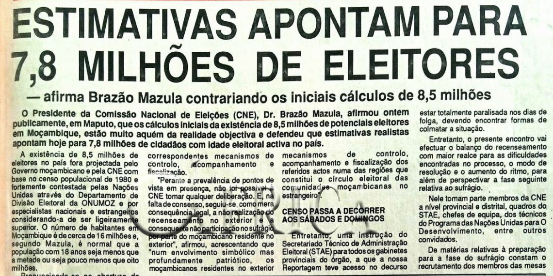 Estimativas apontam para 7,8 milhões de eleitores – 26 de Julho de 1994