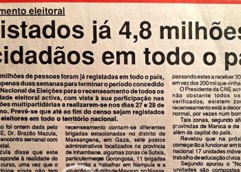 Recenseamento eleitoral: Registados já 4,8 milhões de cidadãos em todo o país – 03 de Agosto de 1994
