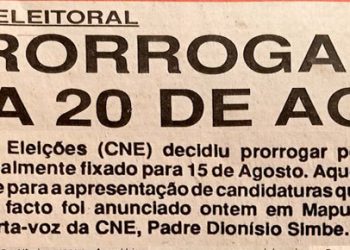 Recenseamento eleitoral: CNE prorroga prazo até dia 20 de Agosto – 13 de Agosto de 1994