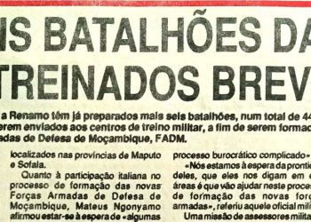 Mais seis batalhões das FADM serão treinados brevemente – 06 de Julho de 1994
