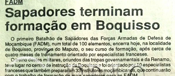 FADM: Sapadores terminam formação em Boquisso – 13 de Julho de 1994