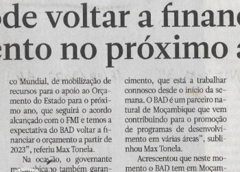 BAD pode voltar a financiar orçamento no próximo ano – 16 de Abril de 2022