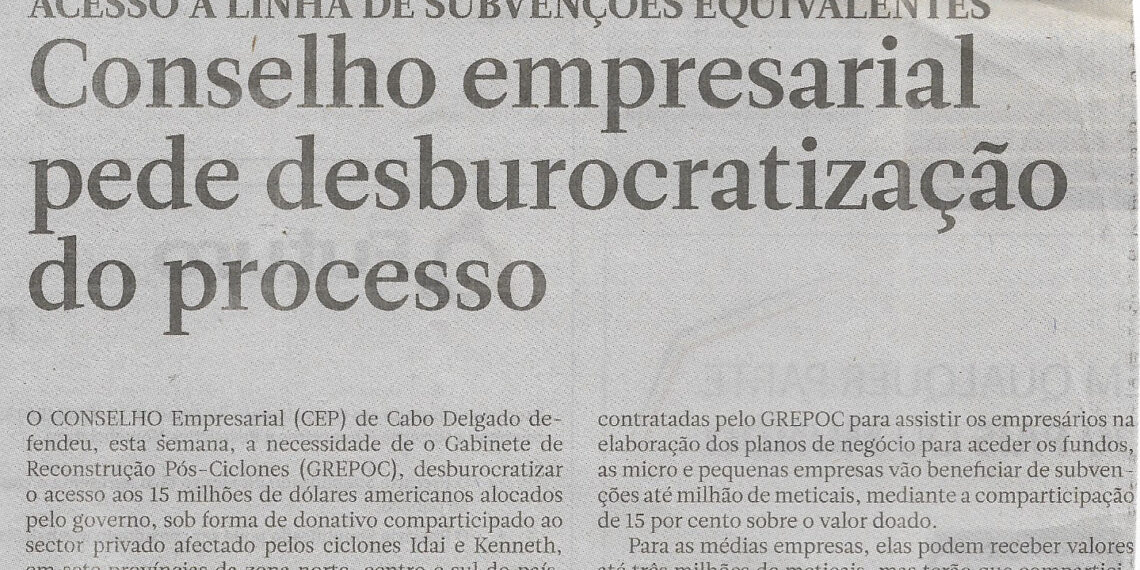 Acesso à linha de subvenções equivalentes: Conselho empresarial pede desburocratização do processo – 04 de Junho de 2022