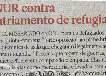 ACNUR contra repatriamento de refugiados – 16 de Junho de 2022