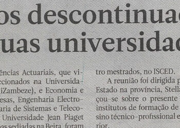 Cursos descontinuados em duas universidades – 07 de Junho de 2022