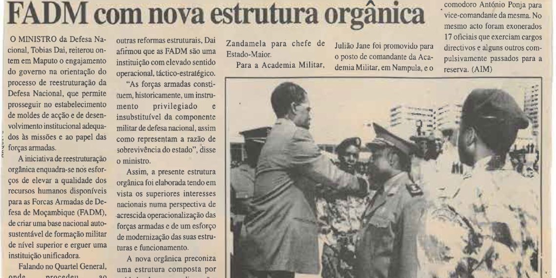 FADM com nova estrutura orgânica – 23 de Dezembro de 2004