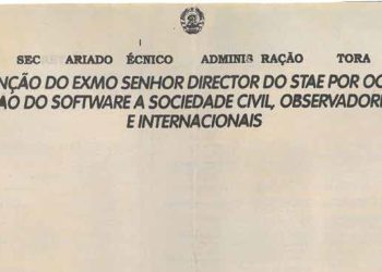 Intervenção do Exmo Senhor Director do Secretariado Técnico de Administração Eleitoral (STAE) por Ocasião da Apresentação do Software a Sociedade Civil, Observadores Nacionais e Internacionais – 29 de Novembro de 2004