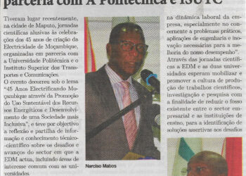 Electricidade de Moçambique (EDM) promove Jornadas Científicas em parceria com A Politécnica e Instituto Superior de Transportes e Comunicações (ISUTC) – 04 de Outubro de 2022 (Magazine Independente)
