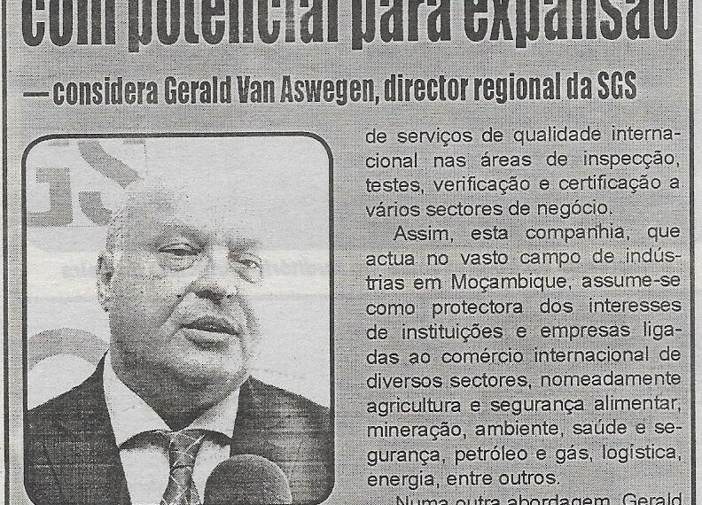 Em Moçambique: Serviços de cibersegurança com potencial de expansão – considera Gerald Van Aswegen, Director regional da SGS – 06 de Novembro de 2022 (Diário de Moçambique)
