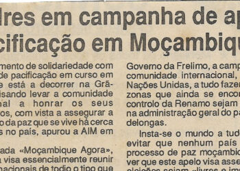 Londres em campanha de apoio à pacificação em Moçambique – 03 de Outubro d 1994 (Jornal Notícias)