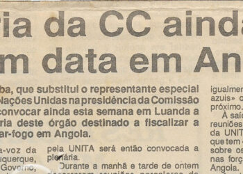 Plenária da CC ainda não tem data em Angola – 08 de Dezembro de 1994 (Jornal Notícias)