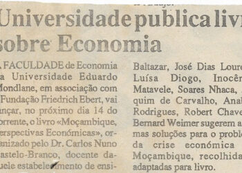 Universidade publica livro sobre Economia – 13 de Dezembro de 1994 (Jornal Notícias)