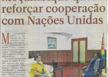 Moçambique quer reforçar cooperação com Nações Unidas – 01 de Julho de 2023 (Notícias)