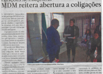 Eleições autárquicas: MDM reitera abertura a coligações – 11 de Julho de 2023 (Notícias)