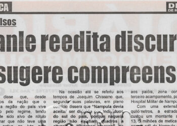 Paulo Vahanle reedita discurso de Nihia e sugere compreensão – 26 de Setembro de 2022 (Diário de Moçambique)