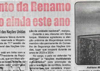 Desarmamento da Renamo será concluído ainda este ano – 26 de Setembro de 2022 (Diário de Moçambique)