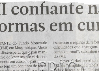FMI confiante nas reformas em curso – 09 de Novembro de 2022 (Jornal Notícias)